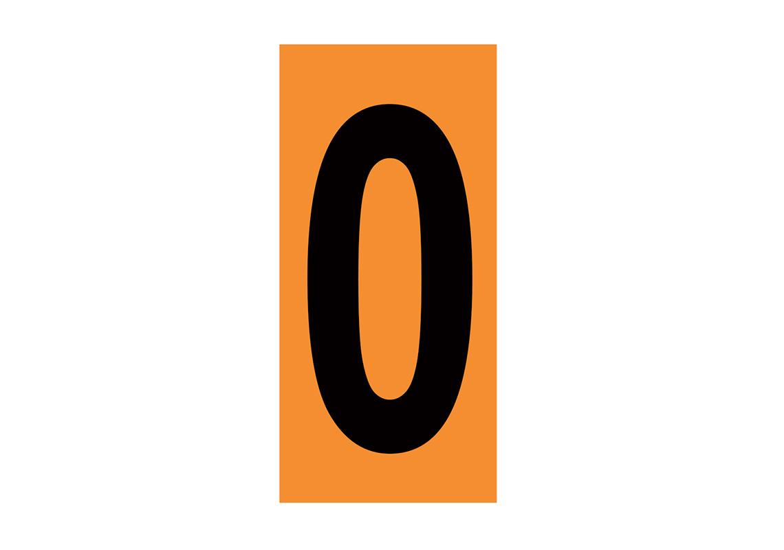 GESTEMPELTE ZIFFER 0 142X80 MM